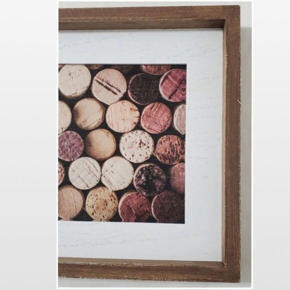 New Wood Framed Brown Cork Picture Box Sign Décor - Picture 6 of 14
